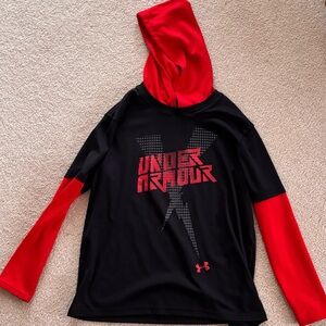 Under Armour Kids Black and Red Graphic Hoodie